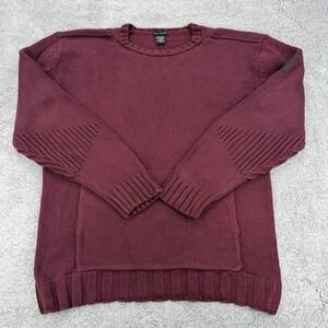 Marithe Francois Girbaud Sweater Mens XXL Burgundy Oversized Heavy Rib Knit 90s
